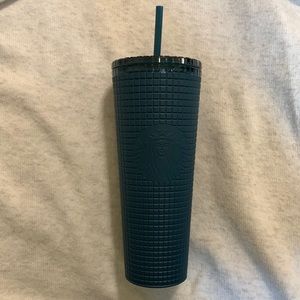 Starbucks 2023 Spring Prussian Blue Soft Touch Grid Venti Tumbler 24oz Cup